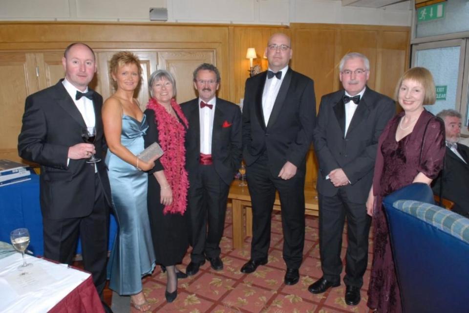 Laurence McAuley, Karen Montgomery, Gill and Tom Davis, John Ball and Henry and Anne Mitchell pictured in the Ballygally Castle Hotel for the 2007 Mayor's Ball. (Photo: Peter Rippon)
