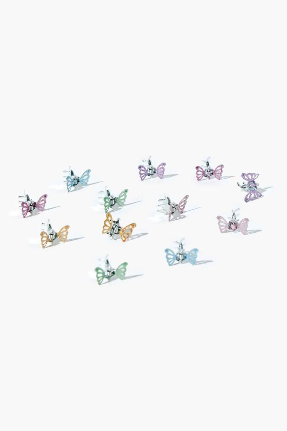 15) Glitter Butterfly Hair Clip Set