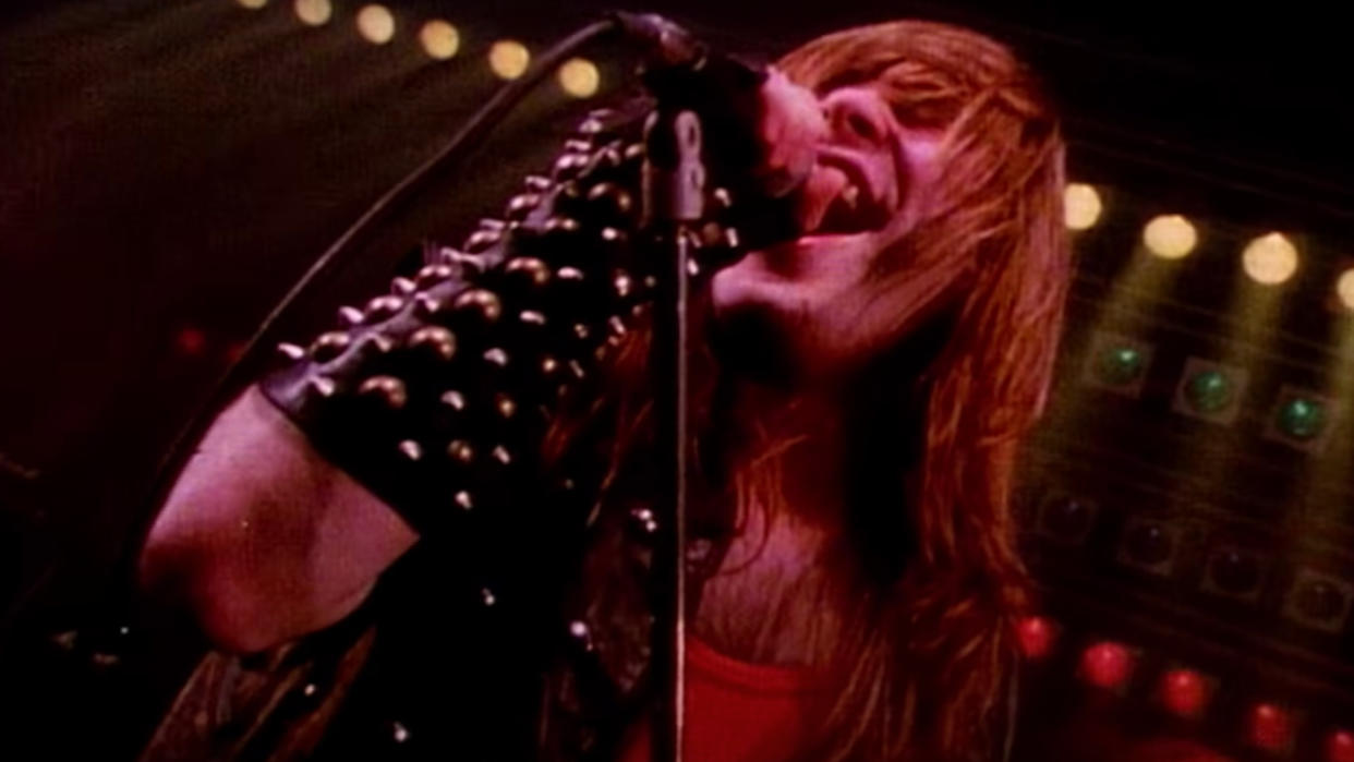  Bruce Dickinson singing in the Iron Maiden Run To The Hills video. 