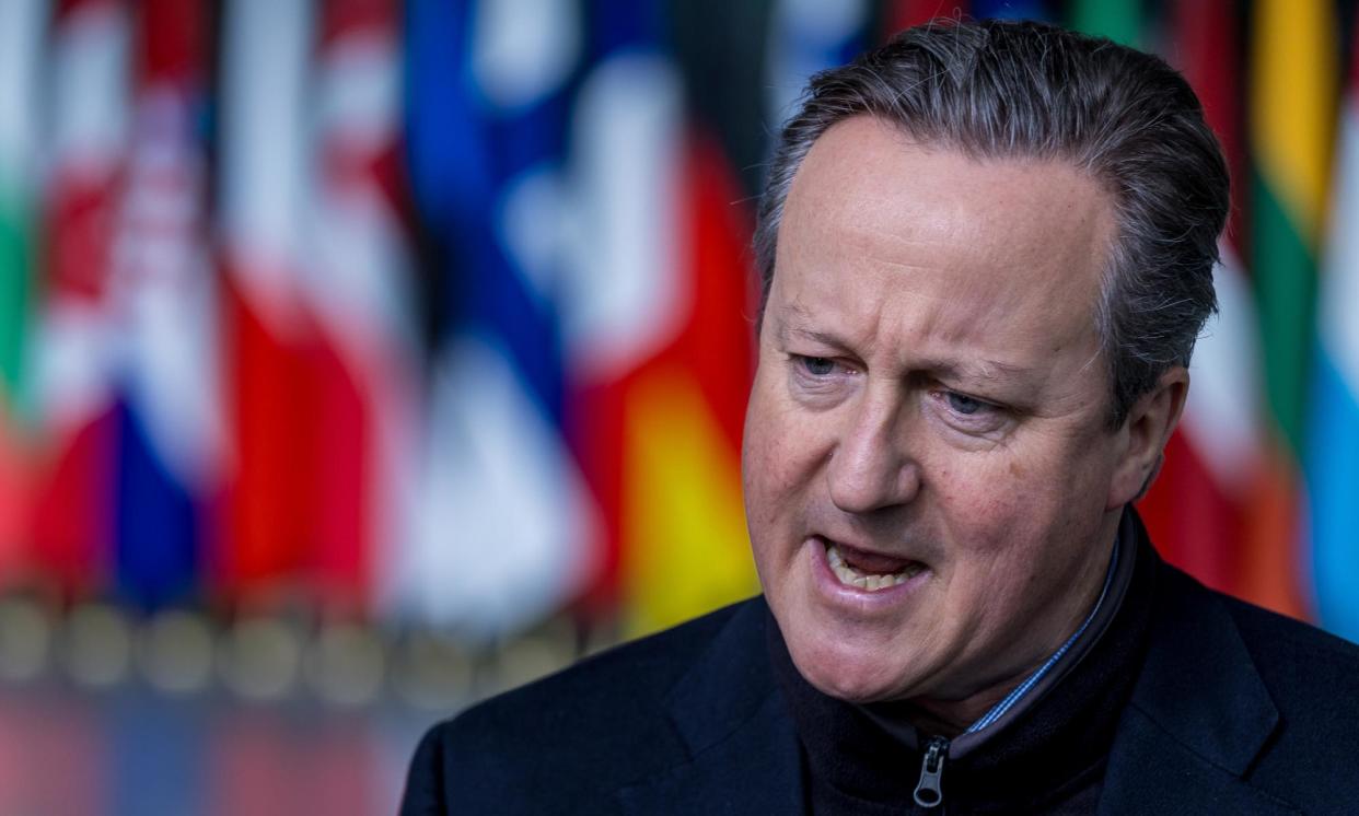 <span>Britain's foreign secretary, David Cameron, held talks with Donald Trump, which his department said was ‘standard practice’ for ministers as part of their international engagement.</span><span>Photograph: Omar Havana/Getty Images</span>