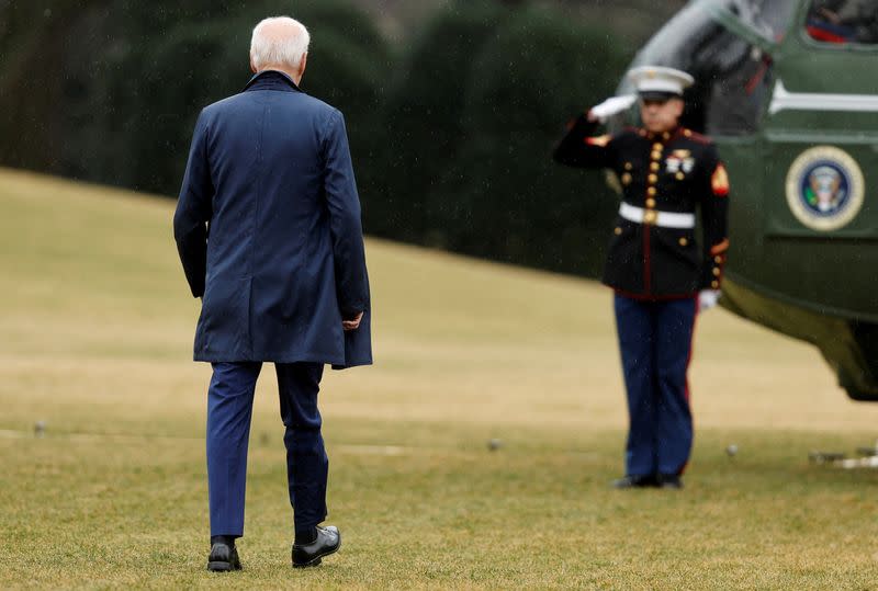 FILE PHOTO: U.S. President Biden departs for travel to New York from the White House in Washington