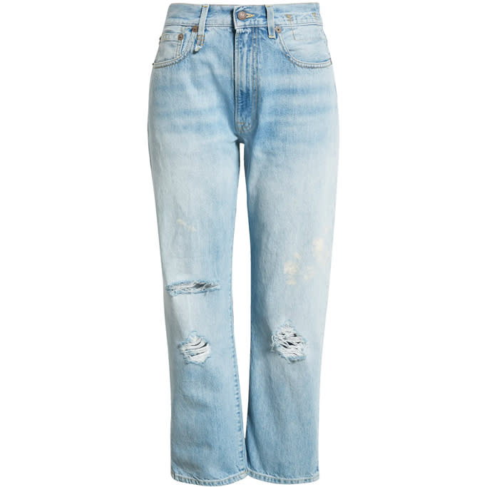 R13 Ripped Boyfriend Jeans