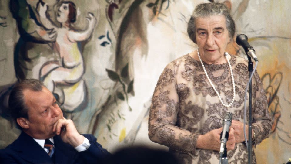 Former Israel prime minister Golda Meir in 1973 in Tel Aviv.  - AFP/Getty Images