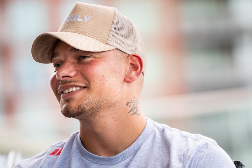 Kane Brown is recognized during the Number One Party for  “One Mississippi" at the BMI Rooftop in Nashville, Tenn., Monday, May 2, 2022.