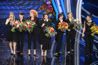 Alessandra Amoroso, Giorgia, Fiorella Mannoia, Laura Pausini, Gianna Nannini, Elisa e Emma Marrone (Photo by Daniele Venturelli/Getty Images)