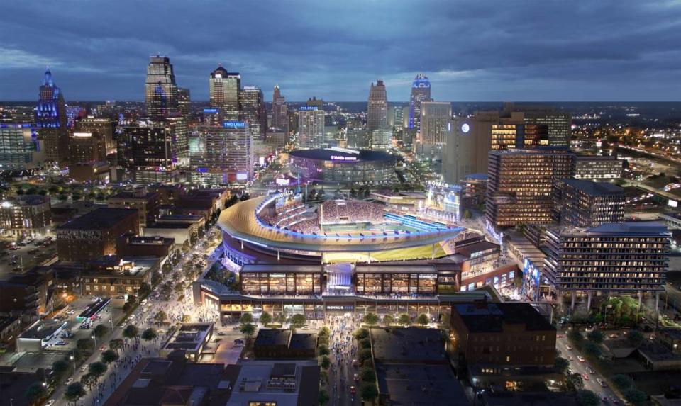 Rendering of the Royals proposed downtown ballpark