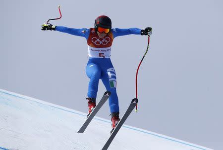 Alpine Skiing - Pyeongchang 2018 Winter Olympics - Women's Downhill - Jeongseon Alpine Centre - Pyeongchang, South Korea - February 21, 2018 - Sofia Goggia of Italy competes. REUTERS/Stefano Rellandini