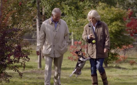 Prince Charles, the Prince of Wales, and Camilla, Duchess of Cornwall, in "Prince, Son and Heir: Charles at 70", a documentary which will be broadcast at 2100 on 8th November, 2018, on BBC One.