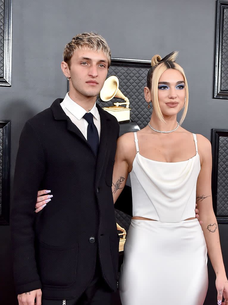 Anwar Hadid and Dua Lipa attend the 62nd Annual GRAMMY Awards at Staples Center on January 26, 2020 in Los Angeles, California