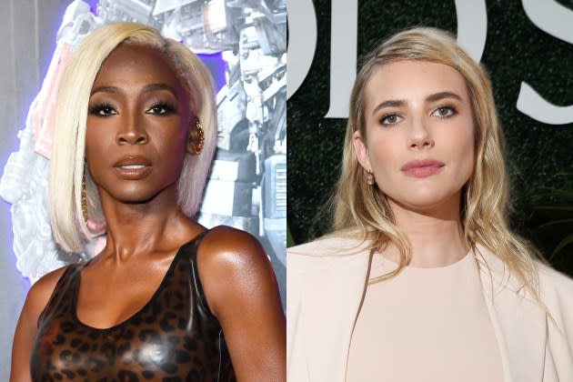 Angelica-Ross-Emma-Roberts - Credit: Kevork Djansezian/Getty Images/Paramount Pictures; Lexie Moreland/WWD/Getty Images