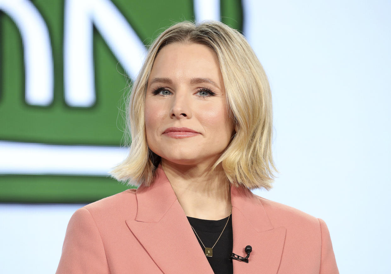 Kristen Bell speaks at the "Central Park" panel during the Apple+ TCA 2020 Winter Press Tour at the Langham Huntington, Sunday, Jan. 19, 2020, in Pasadena, Calif. (Photo by Willy Sanjuan/Invision/AP)