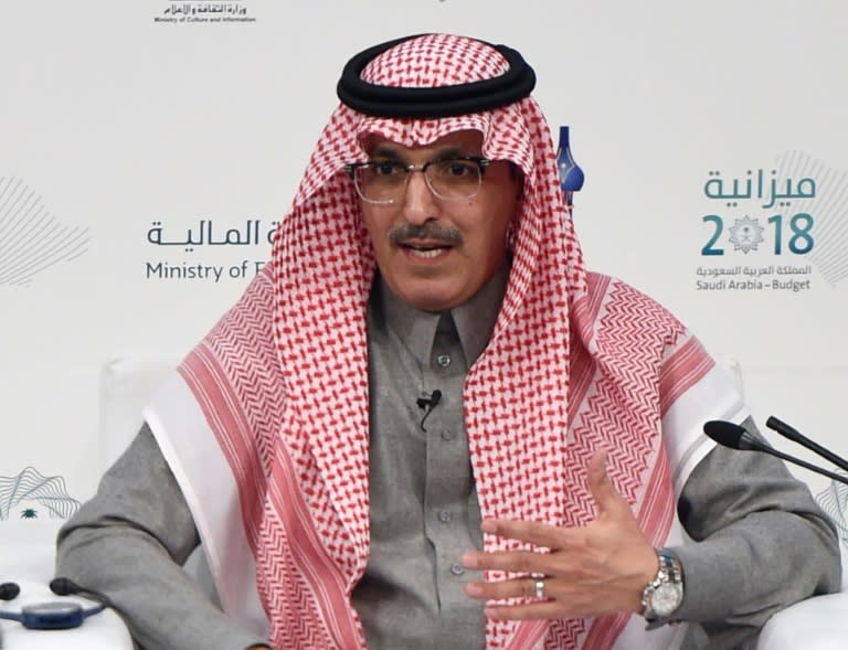 Saudi Arabia Minister of Finance Mohammed al-Jadaan speaks in Riyadh on Dec. 19, 2017