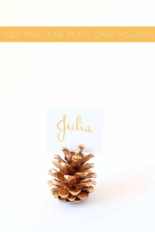Gilded Pinecone Place Cards