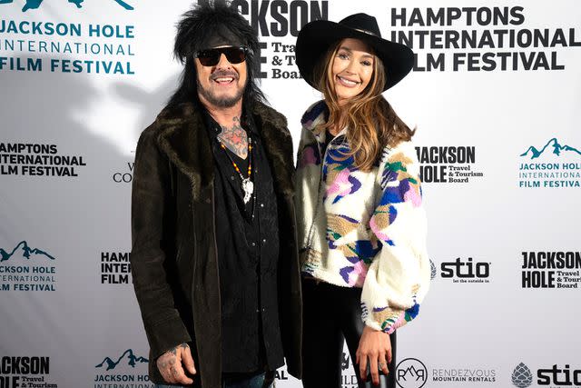 <p>Taylor Glenn</p> NIkki Sixx and Courtney Sixx at the inaugural Jackson Hole International Film Festival on Dec. 8, 2023