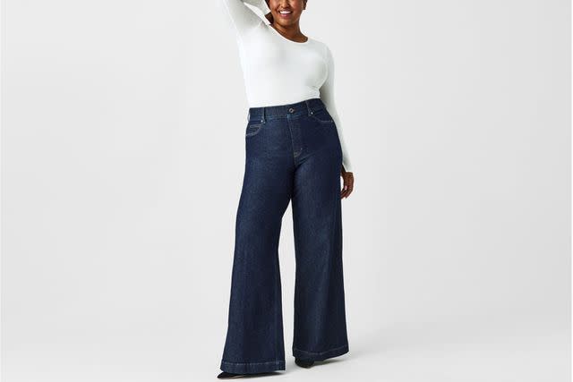 Oprah Favorite Jeans, Seamed Front Wide Leg Jeans,Stretch Seamed