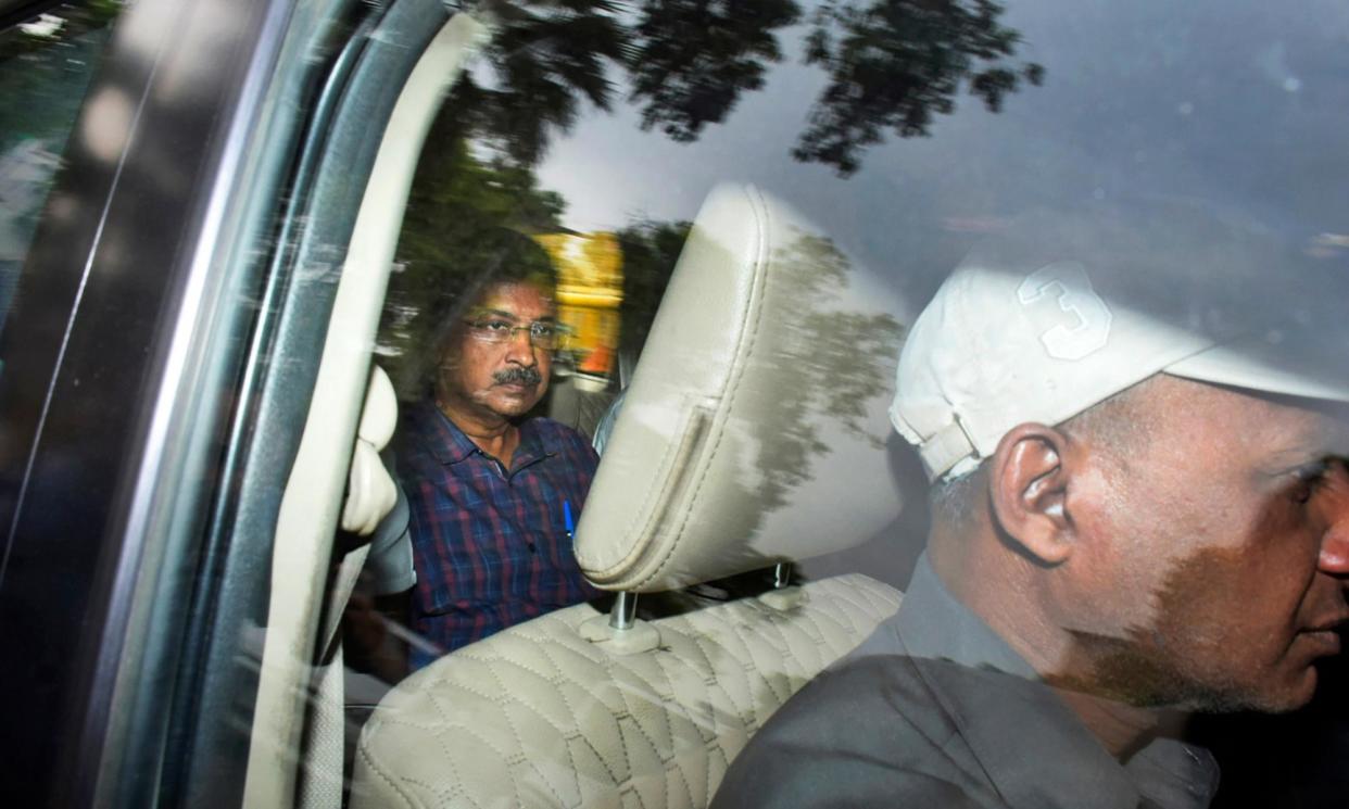 <span>The court ruling will keep Arvind Kejriwal behind bars at a crucial time of campaigning for AAP and the opposition coalition.</span><span>Photograph: Dinesh Joshi/AP</span>