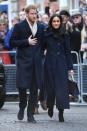 <p>For her first official royal engagement, Meghan chose a navy blue, double-breasted coat from the <a href="https://go.redirectingat.com?id=74968X1596630&url=https%3A%2F%2Fwww.mackage.com%2Felodie-double-buttoned-tailored-flat-wool-coat%2FELODIE.html%3Fdwvar_ELODIE_color%3DCOL540%26cgid%3Dwomen-wool-coats%23start%3D1%26cgid%3Dwomen-wool-coats&sref=https%3A%2F%2Fwww.townandcountrymag.com%2Fstyle%2Ffashion-trends%2Fg3272%2Fmeghan-markle-preppy-style%2F" rel="nofollow noopener" target="_blank" data-ylk="slk:Canadian line Mackage;elm:context_link;itc:0;sec:content-canvas" class="link ">Canadian line Mackage</a> over a black turtleneck, tan skirt, and color-blocked handbag from <a href="https://go.redirectingat.com?id=74968X1596630&url=https%3A%2F%2Fwww.strathberry.com%2Fcollections%2Fthe-strathberry-midi-tote%2Fproducts%2Fthe-strathberry-midi-tote-tri-colour-burgundy-navy-vanilla&sref=https%3A%2F%2Fwww.townandcountrymag.com%2Fstyle%2Ffashion-trends%2Fg3272%2Fmeghan-markle-preppy-style%2F" rel="nofollow noopener" target="_blank" data-ylk="slk:Scottish brand Strathberry;elm:context_link;itc:0;sec:content-canvas" class="link ">Scottish brand Strathberry</a>.</p>