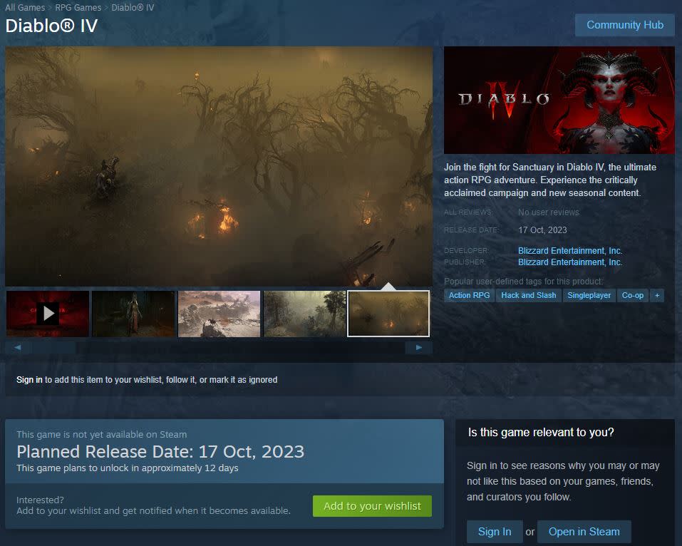 Diablo IV ya está listo para llegar a Steam