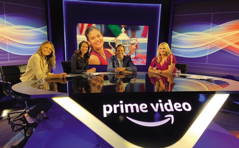 Amazon Prime Team including presenter Catherine Whitaker (far right) - Amazon