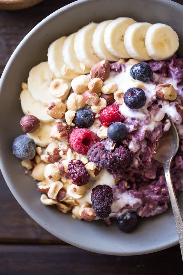 Triple Berry Oatmeal Breakfast Bowl