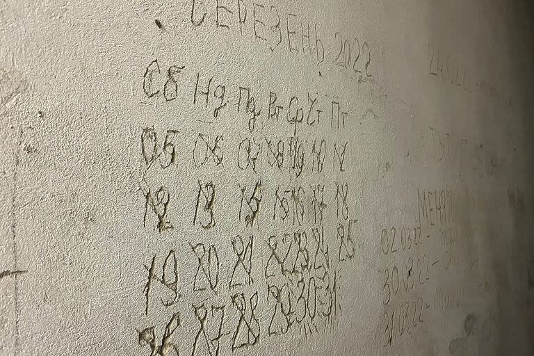 El calendario en una pared de Yahidne