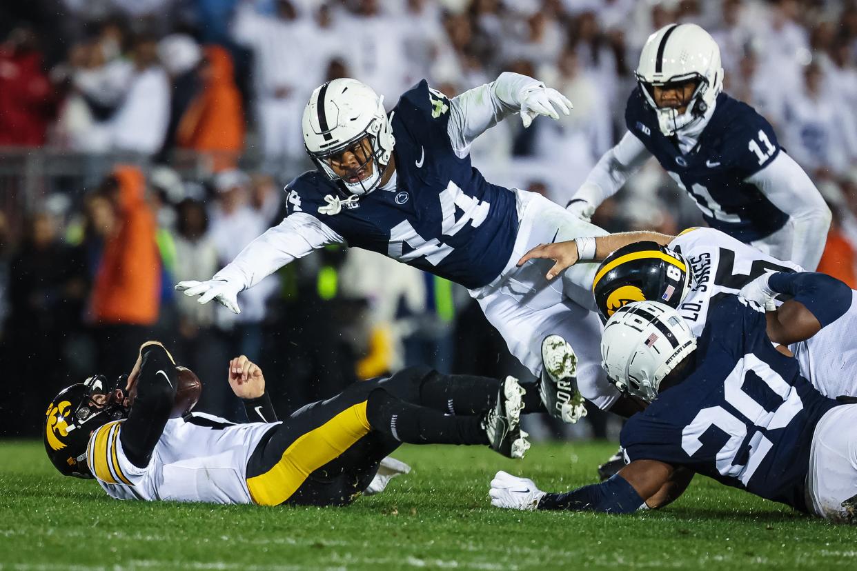 Chop Robinson (44) was much more than statistics during his two years at Penn State. That's why the edge rusher he was a first-round NFL Draft pick of the Miami Dolphins.