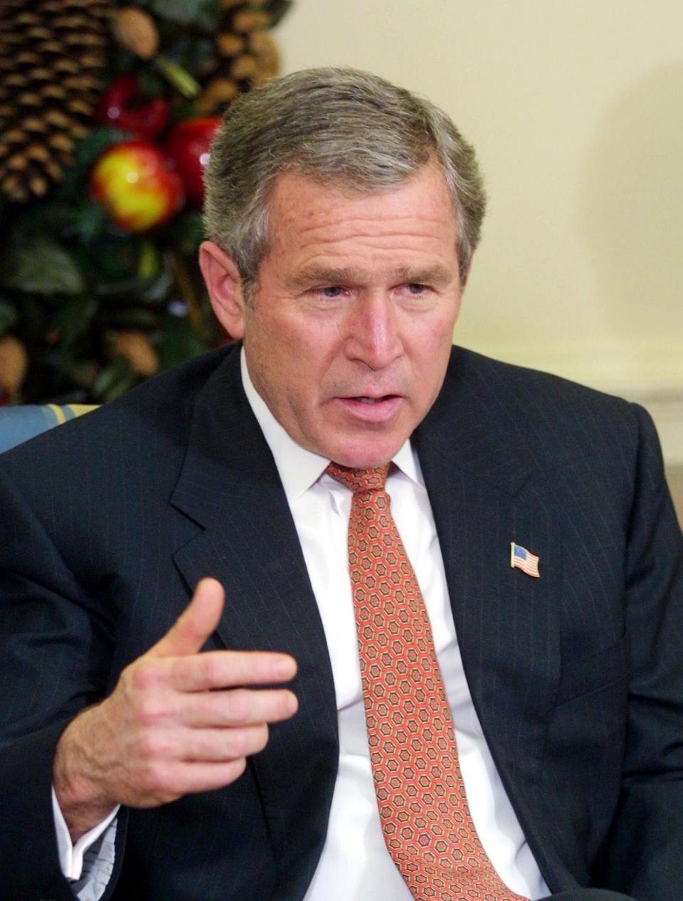 <strong>"It would be a mistake for the United States Senate to allow any kind of human cloning to come out of that chamber."  </strong> -- April 10, 2002, at the White House, as Bush urged Senate passage of a broad ban on cloning.  <a href="http://www.huffingtonpost.com/2009/01/03/bushisms-over-the-years_n_154969.html" target="_blank">Source: The Associated Press</a> (MANNY CENETA/AFP/Getty Images)