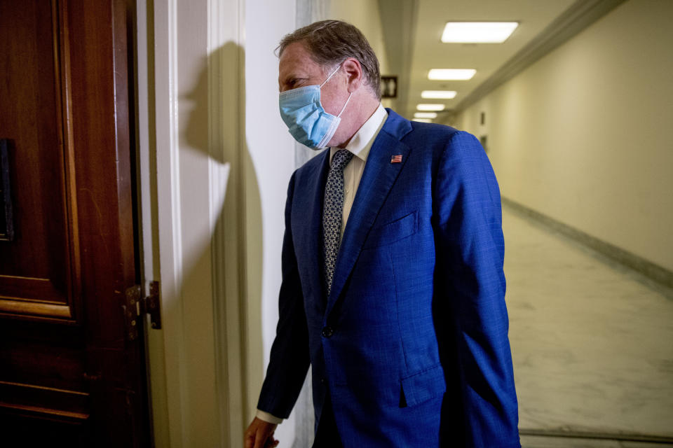 Geoffrey Berman, former federal prosecutor for the Southern District of New York, arrives for a closed door meeting with House Judiciary Committee, Thursday, July 9, 2020, in Washington. (AP Photo/Andrew Harnik)