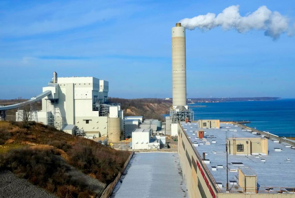 The We Energies Elm Road Generating Station in Oak Creek, Wisconsin, pictured in December 2023, plans a transition from coal to natural gas over the next eight years.