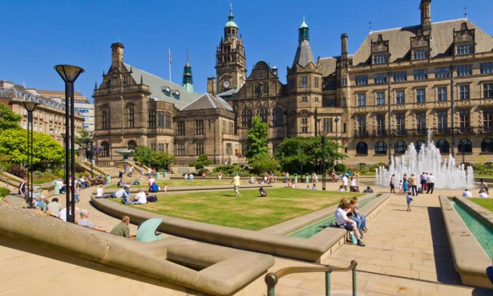 Sheffield Peace Gardens and town hall, part of the Heart of the City project overseen by Mike Bower.