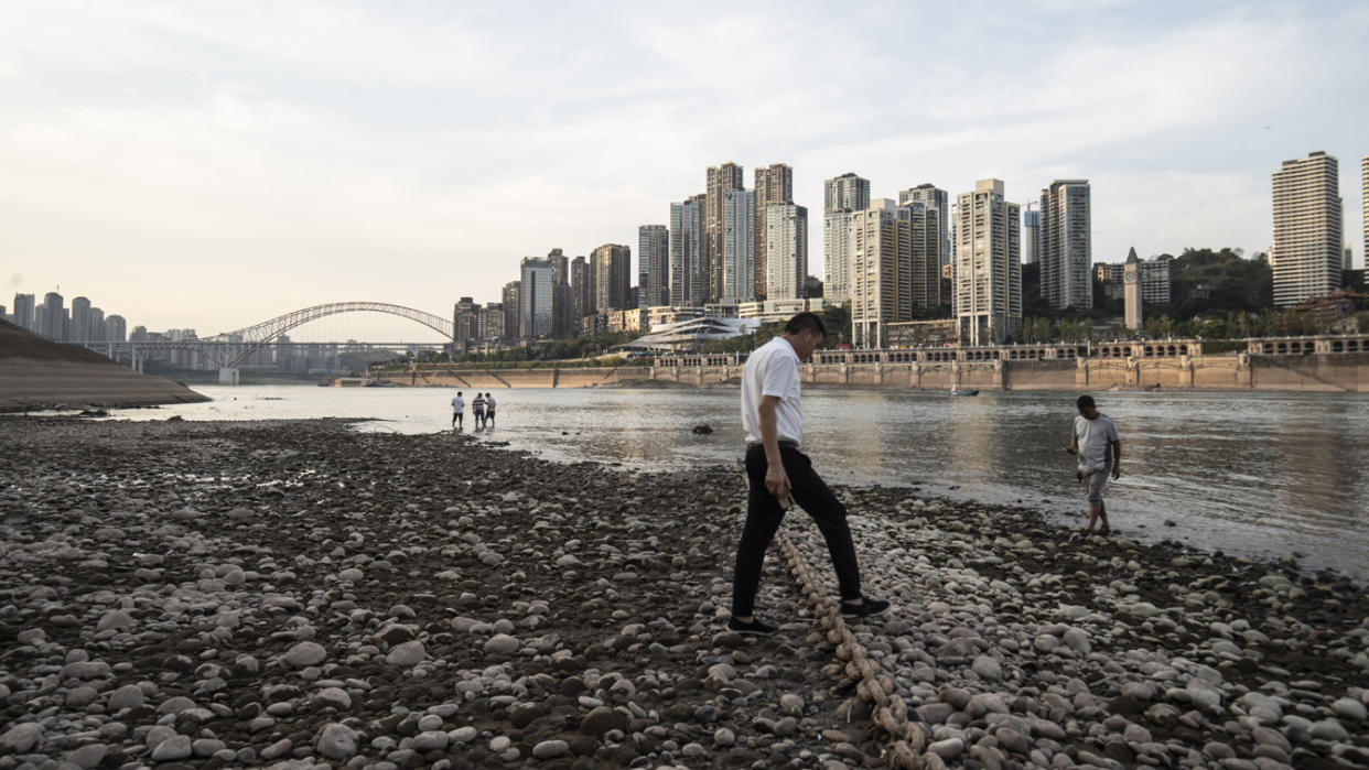 Low water levels along the Yangtze River in China