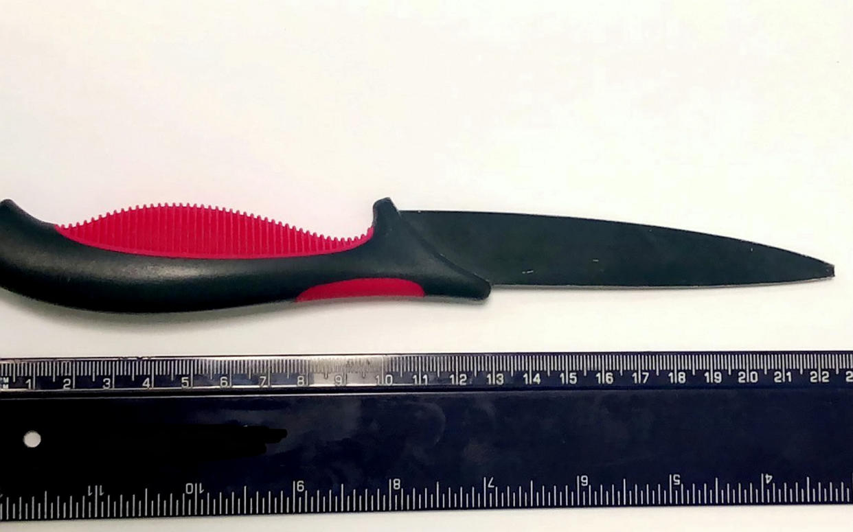 The knife the young girl brought to school (North Yorkshire Police)