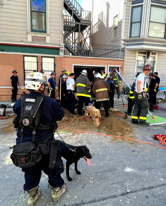 A worker was buried by eight feet of dirt and killed in San Francisco on Sept. 28, 2023. (Image courtesy SF Fire Department)