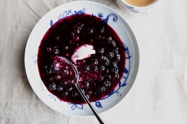 <strong>Get the <a href="http://food52.com/recipes/28410-blueberry-soup" target="_blank">Blueberry Soup recipe</a> from fiveandspice via Food52</strong>