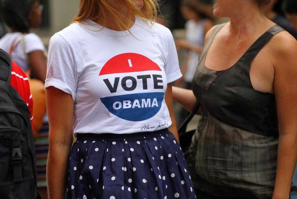 A campaign T-shirt spotted at New York Fashion Week in September 2012.