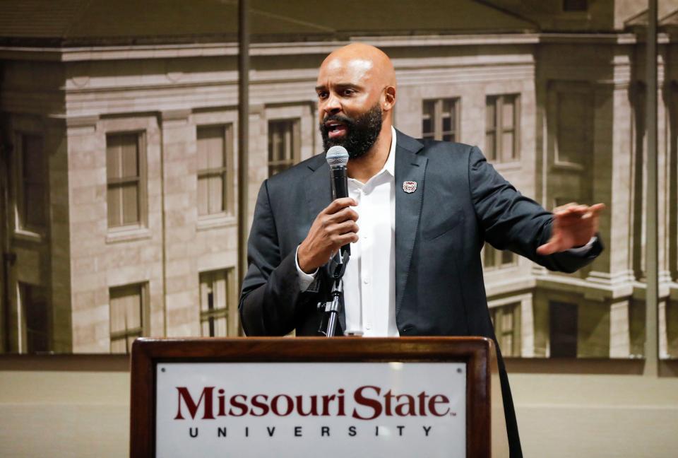 Cuonzo Martin was introduced as head coach of the Missouri State men's basketball team during a press conference on Monday, April 1, 2024.