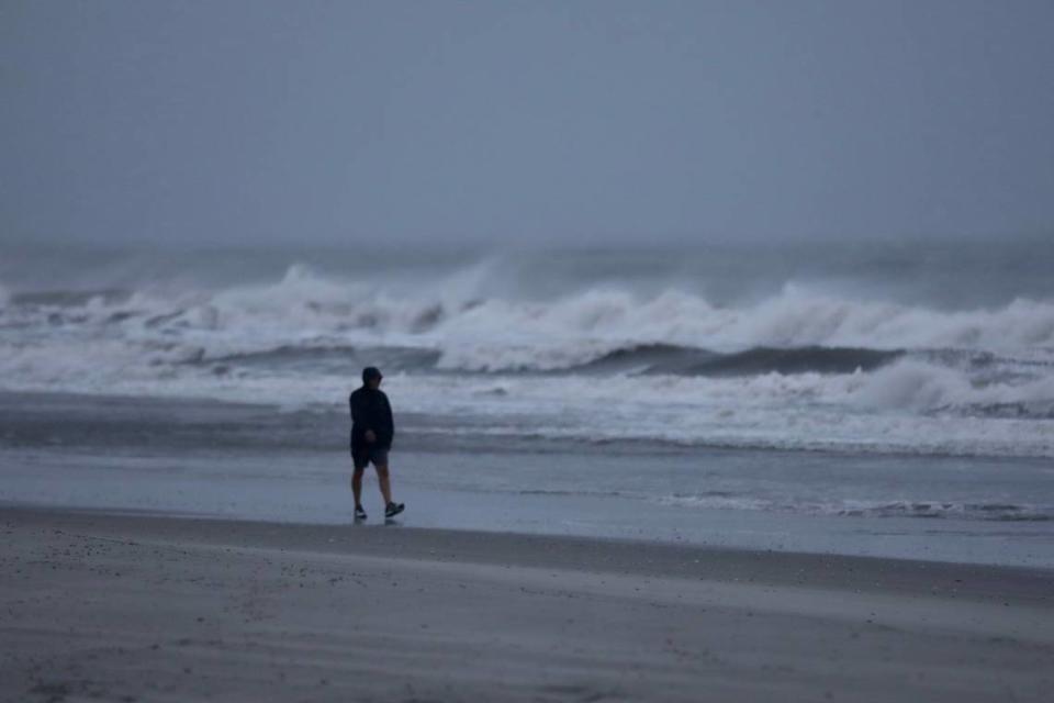 A person was walking on the beach Friday morning in North Myrtle Beach ahead of Hurricane Ian’s arrival, which is expected for the afternoon. Sep. 30, 2022.