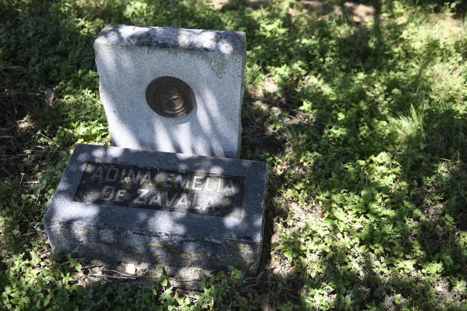 Adina de Zavala's grave at St. Mary's Catholic Cemetery in San Antonio, Texas, is less than a mile from The Alamo.