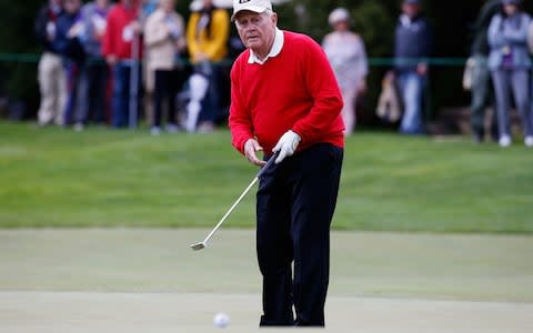 Jack Nicklaus putts during the Bass Pro Shops Legends of Golf Celebrity Shootout at Big Cedar Lodge held at Top of the Rock on April 22, 2018  - Credit: &nbsp;Michael Cohen Getty Images&nbsp;