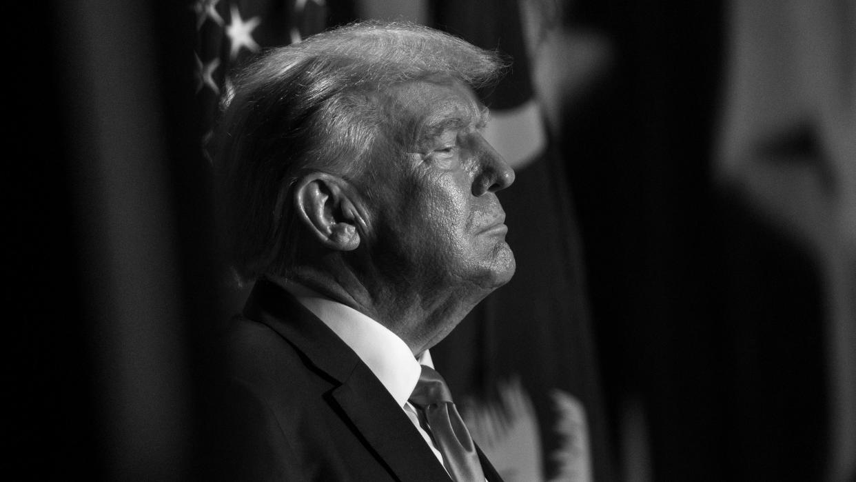 Former President Donald Trump at the 56th Annual Silver Elephant Dinner hosted by the South Carolina Republican Party on August 5, 2023 in Columbia, South Carolina. (Melissa Sue Gerrits/Getty Images)