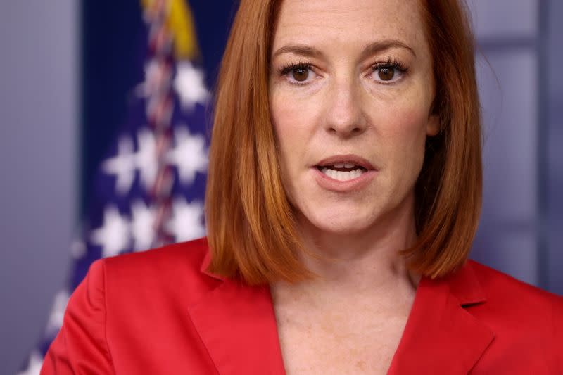 White House Press Secretary Psaki holds the daily press briefing at the White House in Washington