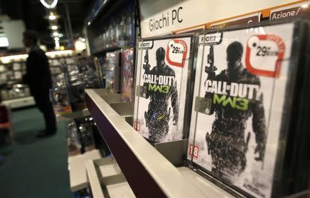 Copies of Call of Duty Modern Warfare 3 video game published by Activision Blizzard, owned by Vivendi, are displayed in a shop in Rome, October 16, 2012. REUTERS/Tony Gentile