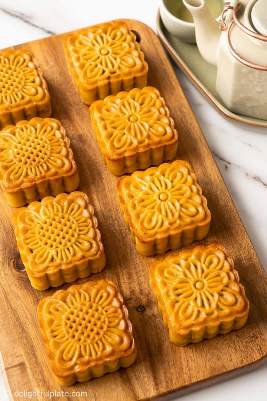 <p>Delightful Plate</p><p>The filling in this recipe is the Vietnamese traditional one with mixed nuts, candied fruits, and cooked meat and is a unique variation on the otherwise sweet mooncake recipes!</p><p><strong>Get the recipe here: <a href="https://delightfulplate.com/vietnamese-mooncakes-banh-trung-thu/" rel="nofollow noopener" target="_blank" data-ylk="slk:Vietnamese Mooncake;elm:context_link;itc:0;sec:content-canvas" class="link ">Vietnamese Mooncake</a></strong></p>