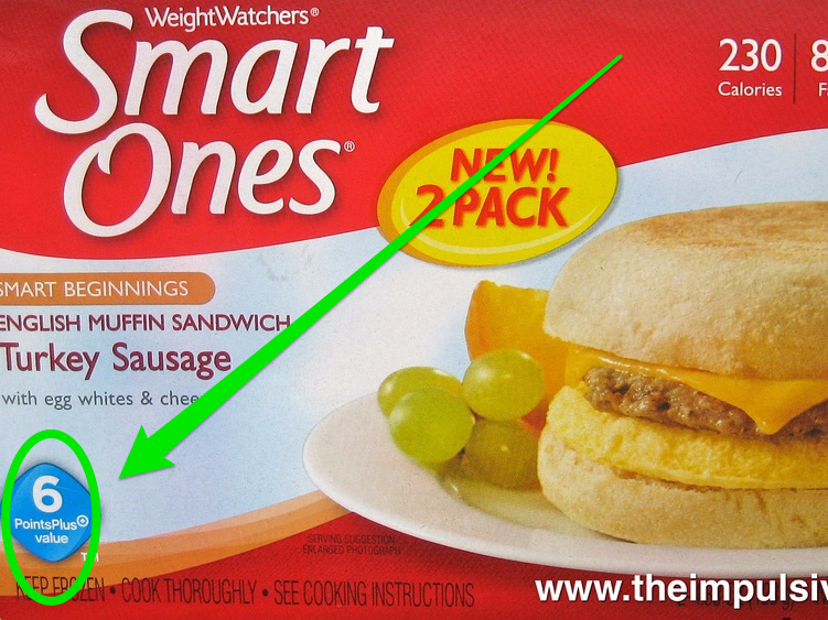 weight watchers points smart ones food package label