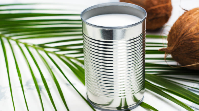 open can of coconut milk