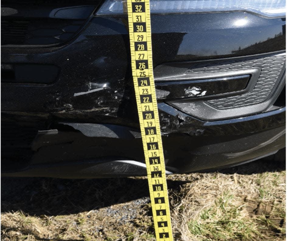 Photo taken of North Lebanon Police Officer Ryan Haase's car taken after chasing of Charity Thome March 16 2020.