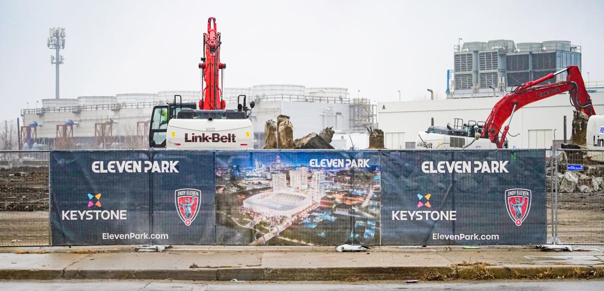 Keystone Group has started construction on Eleven Park at the former Diamond Chain Co. site. Now, Indianapolis is weighing an alternative site for a potential soccer stadium.