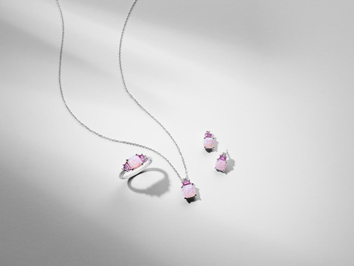 <p><a href="https://go.redirectingat.com?id=74968X1596630&url=https%3A%2F%2Fwww.kay.com%2Fcushioncut-labcreated-pink-opal-pink-white-labcreated-sapphire-gift-set-sterling-silver%2Fp%2FV-513869204%3Ficid%3DHP%253AHERO%253AAWARENESS&sref=https%3A%2F%2Fwww.townandcountrymag.com%2Fstyle%2Fg45434207%2Fshop-to-support-breast-cancer-awareness-month%2F" rel="nofollow noopener" target="_blank" data-ylk="slk:Shop Now;elm:context_link;itc:0;sec:content-canvas" class="link rapid-noclick-resp">Shop Now</a></p><p>Cushion-Cut Lab-Created Pink Opal, Pink & White Lab-Created Sapphire Gift Set Sterling Silver</p><p>Kay Jewelers</p><p>$279.99</p><span class="copyright">Courtesy of Kay Jewelers</span>