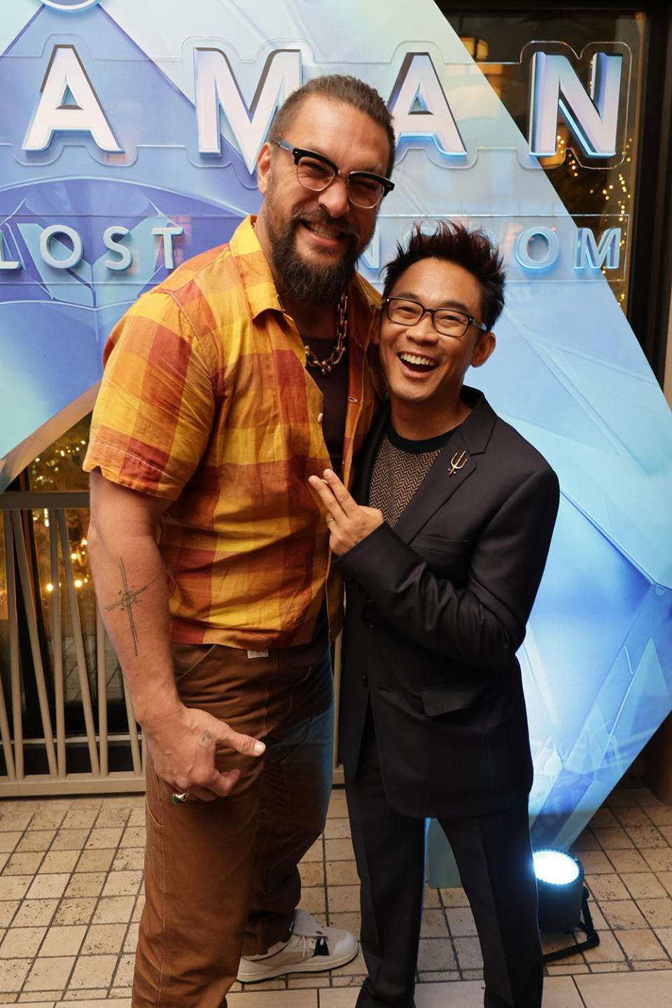 Jason Momoa (L) and James Wan