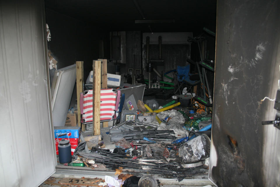 The backyard shed where Tony Hsieh was found unconscious from smoke inhalation in New London, Conn. (New London Fire Department)